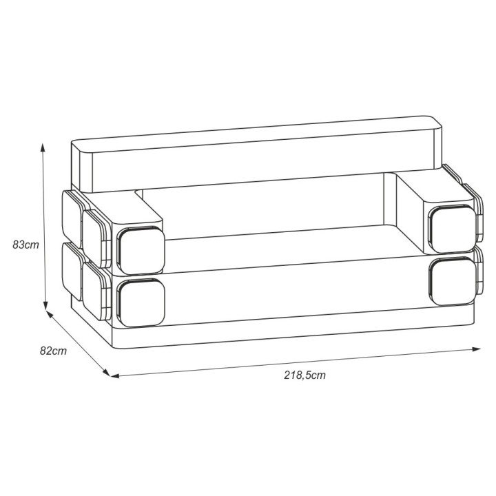 Yolco GS6KW Inflatable Sofa with Side Pockets, 218.5 cm Wide, 300 kg - view 19