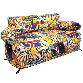 Yolco GS2W Inflatable Sofa with Colourful Print, 171 cm Wide, 400 kg Load