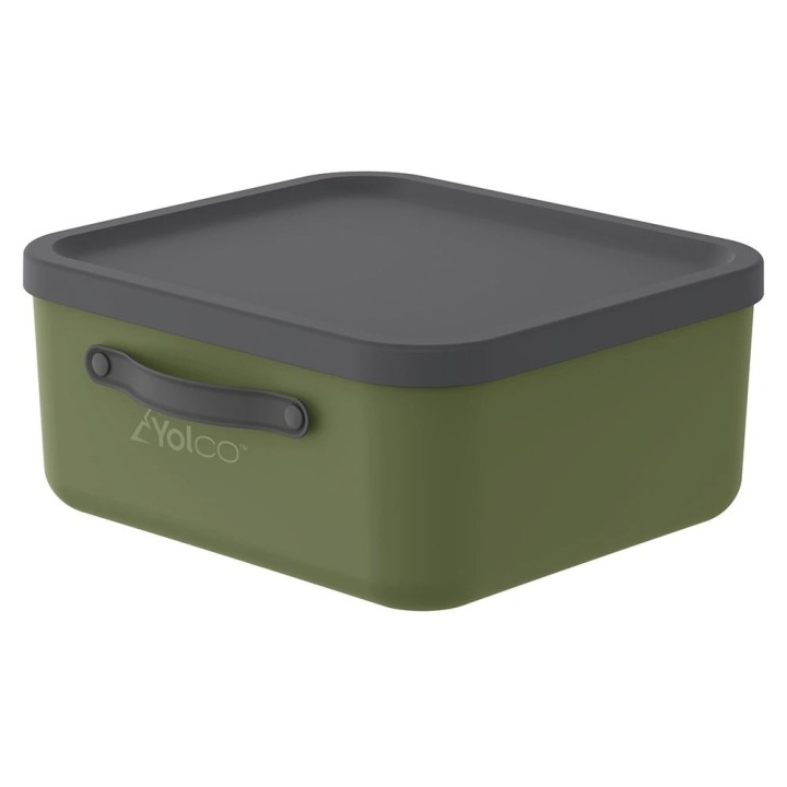 Yolco Mythen 20 l plastic storage box with lid, olive green
