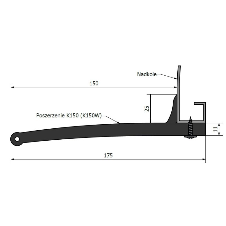 Rubber fender flares 4x4 off-road ATV +15 cm, 1 metre length Kalgum - view 5