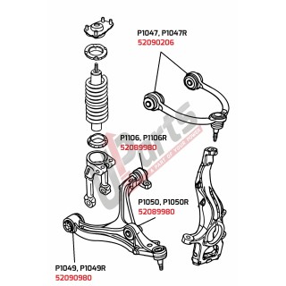 Front upper control arm bushing Jeep WK / WH Commander Kalgum - view 2