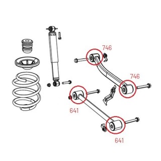 Polyurethane rear lower control arm bushings (axle / frame) Jeep Wrangler JK Kalgum - view 2