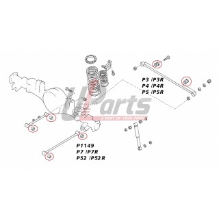 Rear suspension arm rubber bushings Nissan Patrol Y60 / Y61, 8 pcs Kalgum - view 2