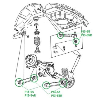 Polyurethane lower control arm bushing kit (front / rear) Jeep Grand Cherokee WJ/WG Kalgum - view 2