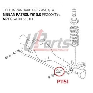 Floating Panhard rod bushing Nissan Patrol Y61 3.0, front / rear Kalgum - view 2