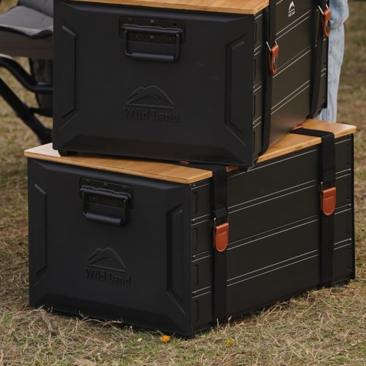 Wild Land Camping Box 46 l - Aluminium with Bamboo Wild Land
