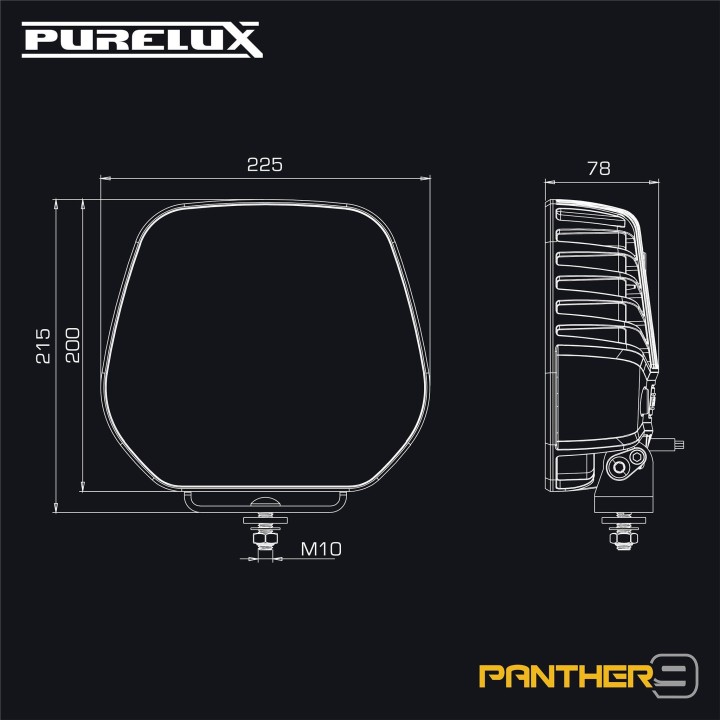 Purelux Panther 9 - LED driving lamp 23 cm, 210 W, ECE