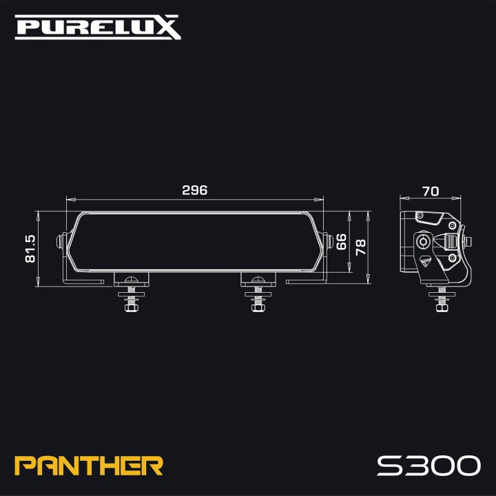 Purelux Panther S300 Gen4 - LED bar 30 cm, 144 W, ECE