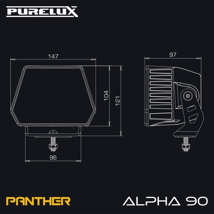Purelux Panther Alpha 90 - LED work light 15 cm, 90 W