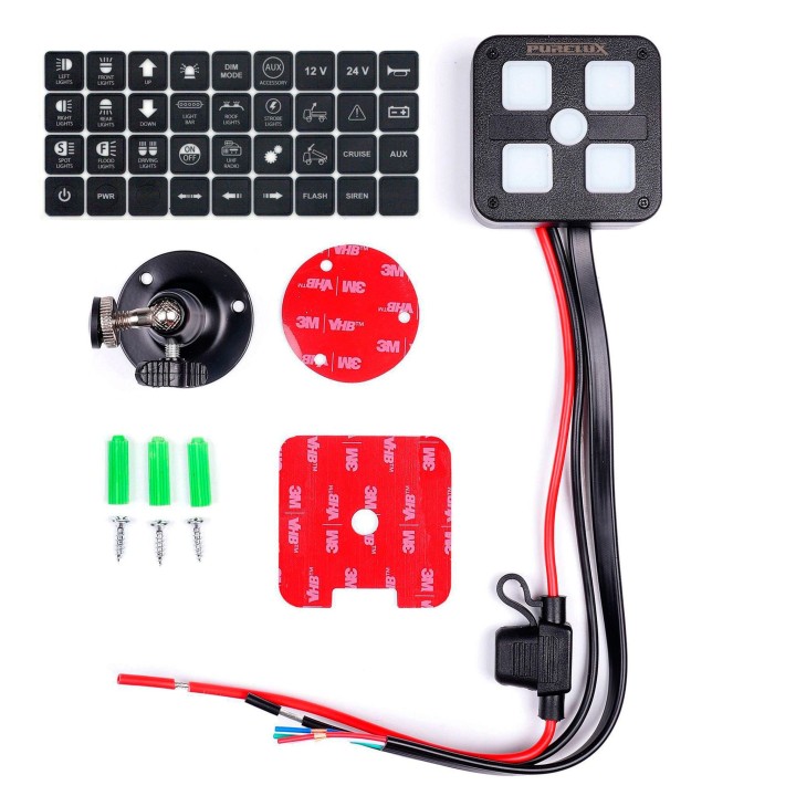 Purelux Mini Dashboard Controller, 4 Buttons | Szekla4x4