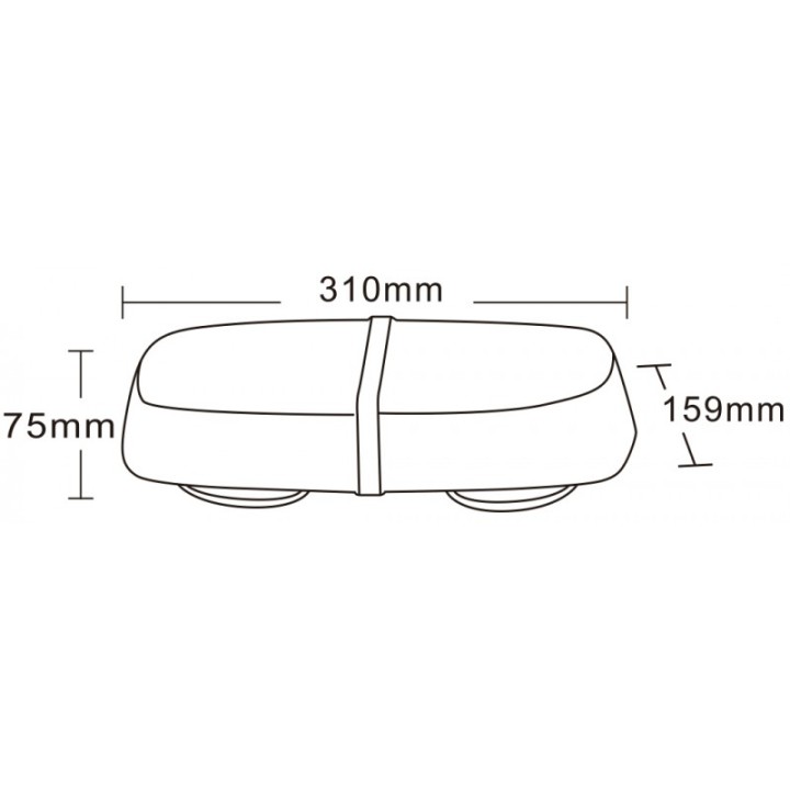 BELKA OSTRZEGAWCZA LED 315X165X70MM R65 R10 