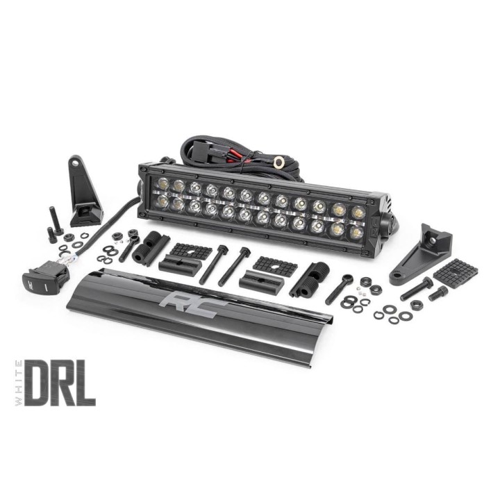 Double LED Strip 30cm Black Series - White DRL | LED Panels