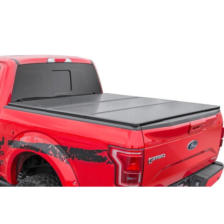 Hard Tri-Fold Cover Rough Country Cargo Box 6' 5" Ford F150 15-18