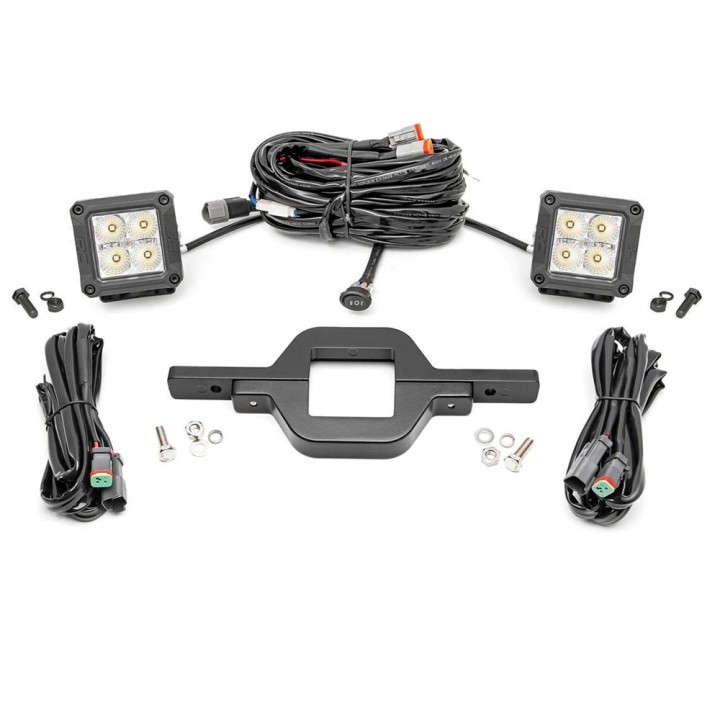 LED Chrome Series Lamp Mount with Amber DRL for Rough Country Tow Hitch