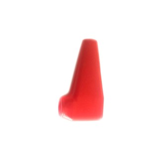 Red rubber boot for a winch cable terminal, side view