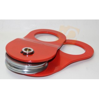 10 t winch snatch block: red side plates and a grooved steel sheave