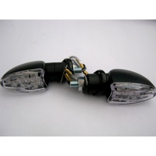 DIRECTION INDICATOR BLACK HOMOLOGATION (E8) 12 LED - set of 2 pcs