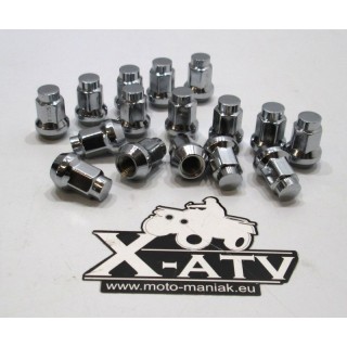 Chrome Conical Wheel Nut 3/8-24 Thread Size 14mm Hex for Polaris ATVs 13272