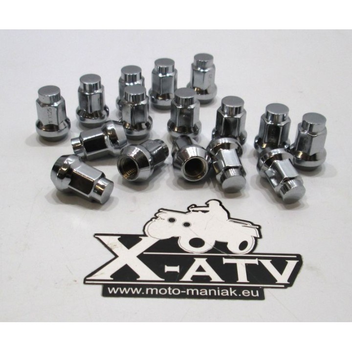 Chrome Conical Wheel Nut 3/8-24 Thread Size 14mm Hex for Polaris ATVs 13272
