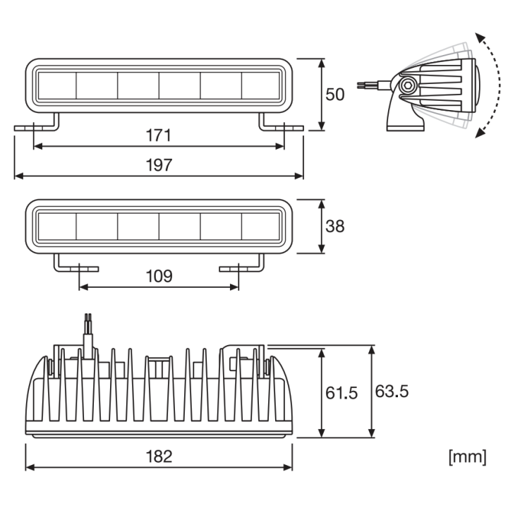 Lightbar SX180-SP 35W 3500lm 9,4x65,5x7,7