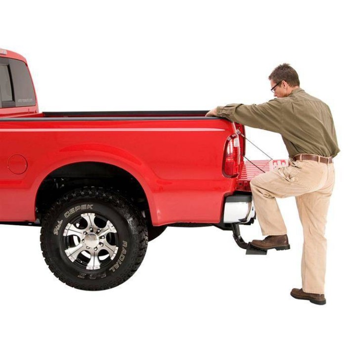 Tylny wysuwany stopień (podwójny wydech) AMP Research - Dodge RAM 1500 09-18