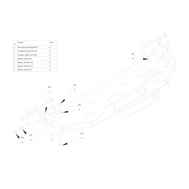 Toyota Land Cruiser 150 J150 J15 Prado 2009-2013 płyta montażowa wyciągarki OFFROAD
