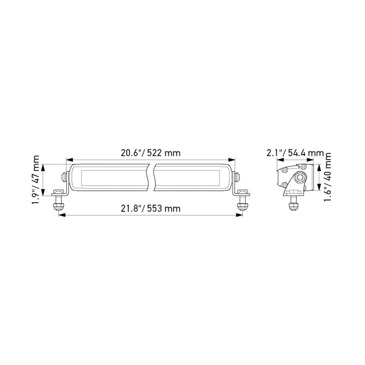 Lampa LED Hella Black Magic 20" Spot 1FJ 358 176-301