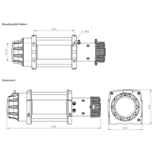 Wyciągarka XTR 17000 lbs [7718 kg] 24V SYNTETYK 32m