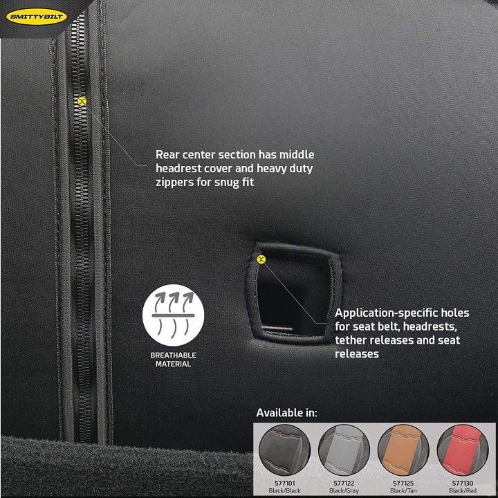 Komplet pokrowców na fotele neoprene black/tan Smittybilt GEN2