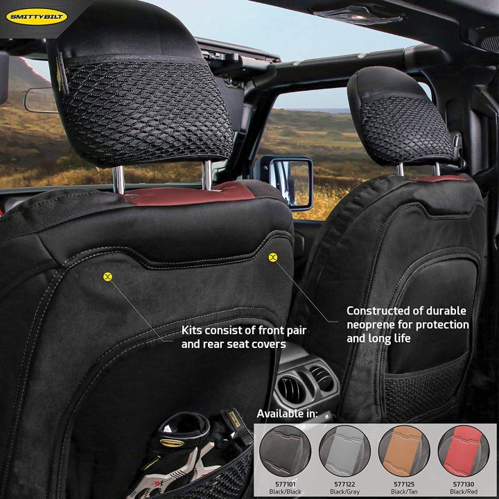 Komplet pokrowców na fotele neoprene black/tan Smittybilt GEN2