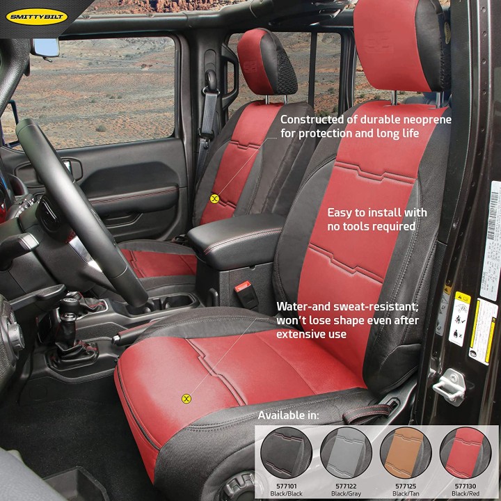Komplet pokrowców na fotele neoprene black/tan Smittybilt GEN2