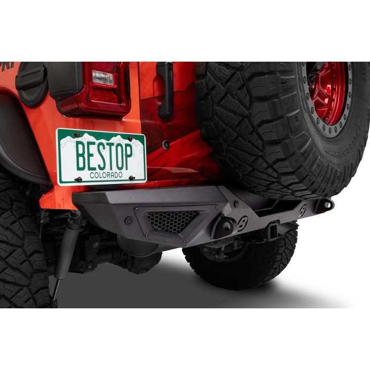 Bestop 4496101 HighRock 4x4 Granite Series Rear Bumper for 18-22 Jeep Wrangler JL