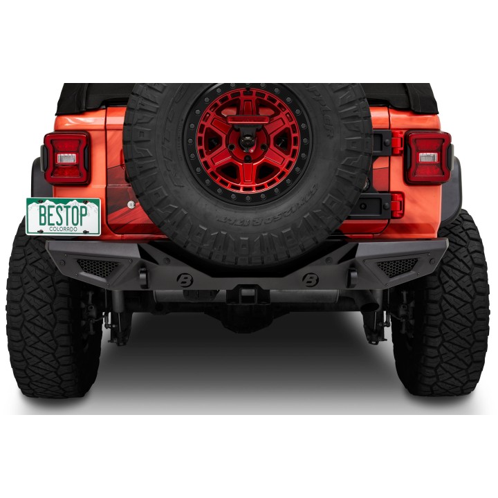 Bestop 4496101 HighRock 4x4 Granite Series Rear Bumper for 18-22 Jeep Wrangler JL