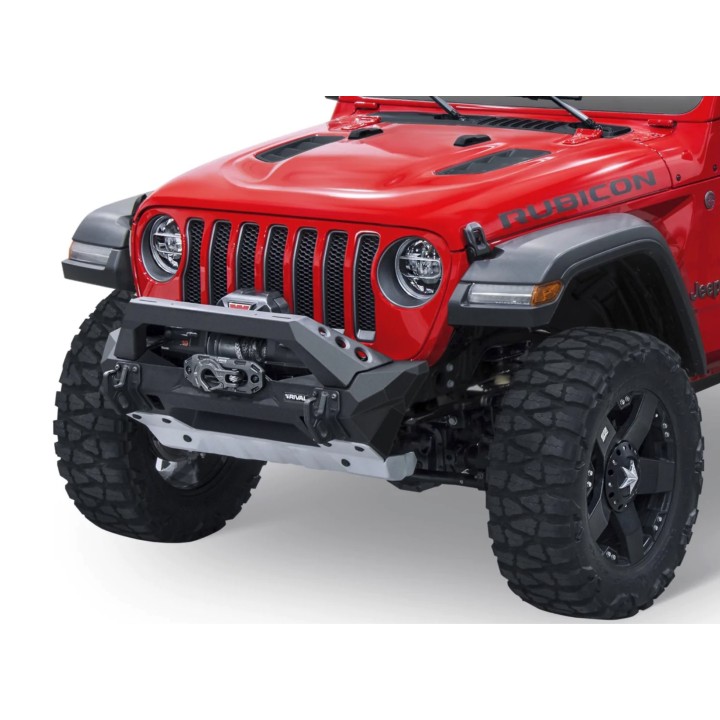 2D.2702.1-NL Front Aluminum Stubby Bumper Jeep Wrangler JL JK Gladiator (except Mojave)
