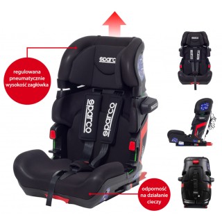 FOTELIK SPARCO SK800I CZARNY 9-36KG 9m-12lat