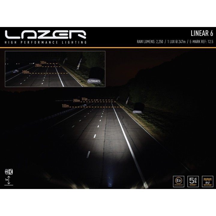 LAZER Linear-6 – 2,250 lm LED bar, ECE R112 approved