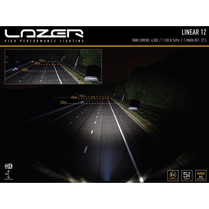 LAZER Linear 12 – 4,500 lm – 698 m – ECE R112 - Ref: 27.5