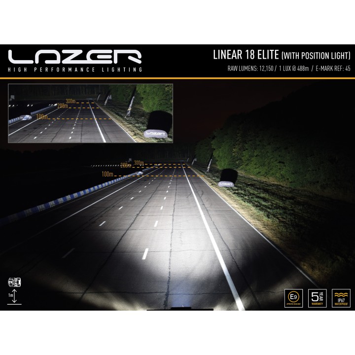 LAZER Linear 18 Elite with position lights – 12,150 lm