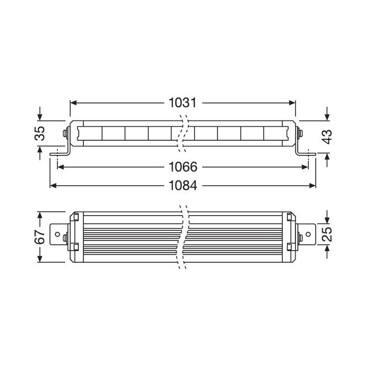 LED Light Bar Panels: VX1000-CB SM 108W 103cm 40" SPOT/FLOOD OSRAM Lamp