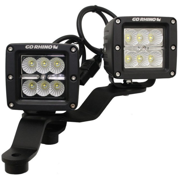Mocowania lamp LED 3x3" pod szybą Dual Cube Go Rhino